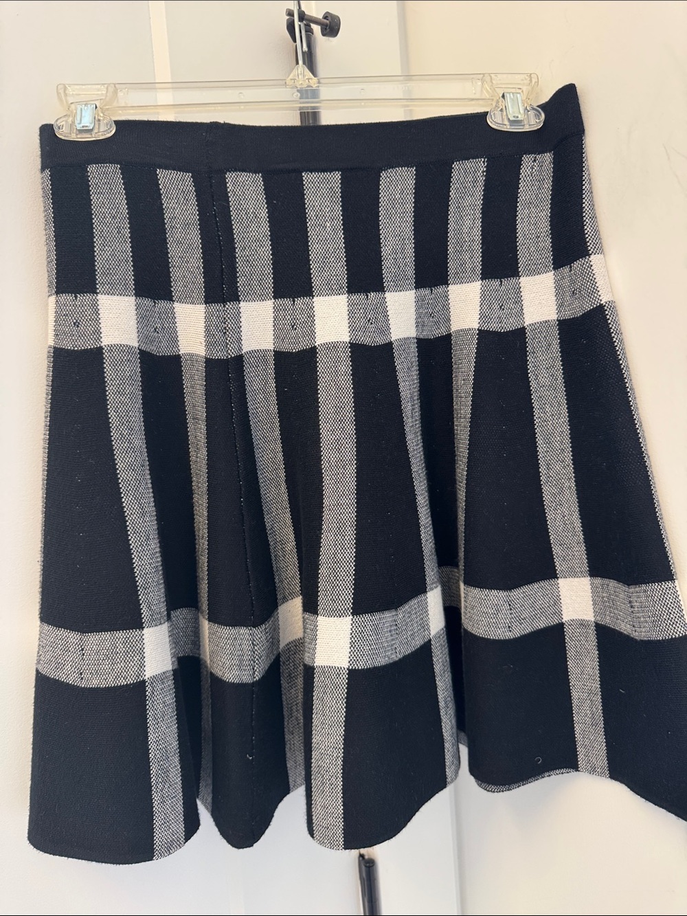 Gracia Black and White Plaid Circle Skirt